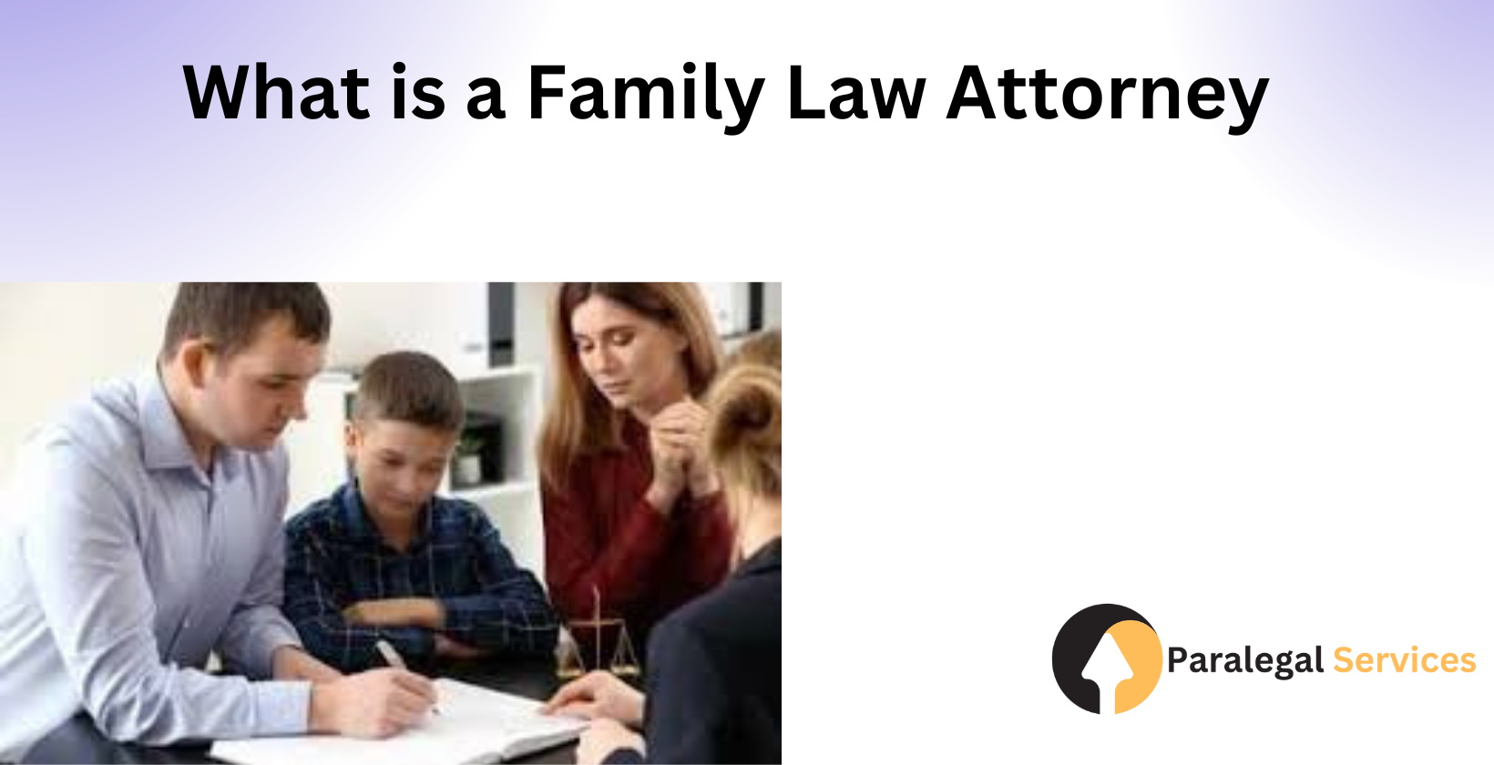 Family law attorney discussing legal documents